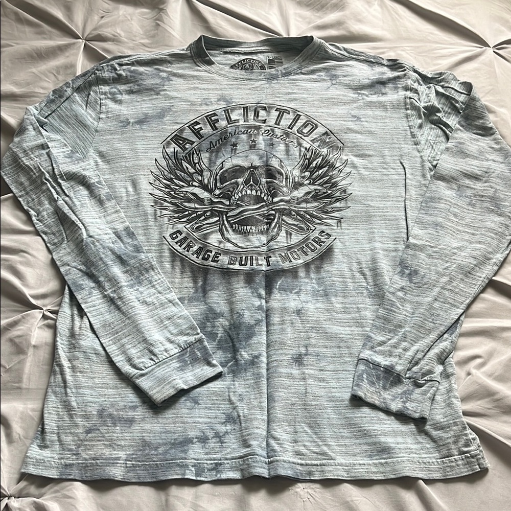Affliction Gray Long Sleeve Tee